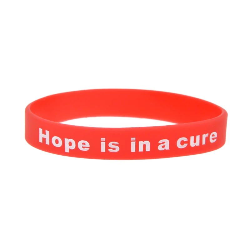 1 PC Diabetes Awareness Hope Is In A Cure Silicone Bracelet Inspirational Wristband Adult Size