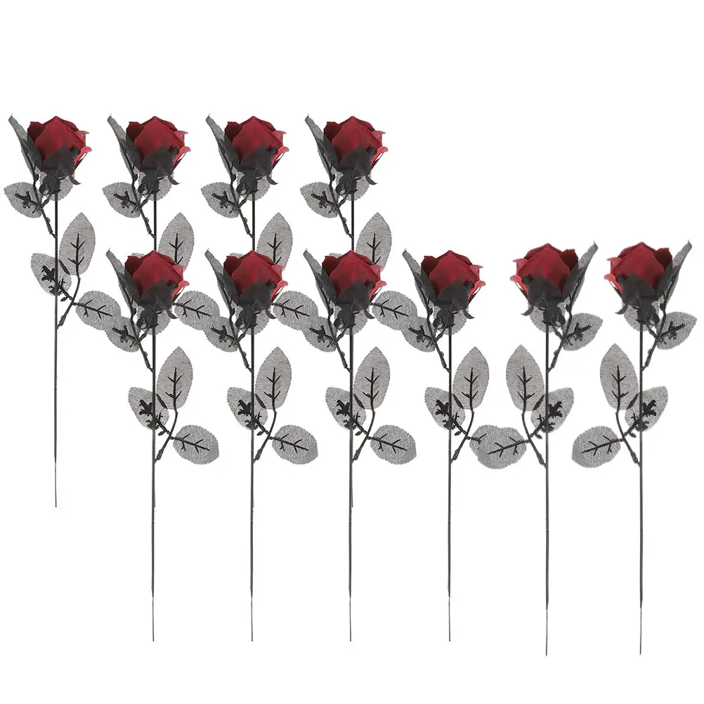 

10PCS Eyeball Rose Flowers Polyester Arrangement Single Branch Gothic Decoration Halloween Party Trick Prop Room StoreHaunted
