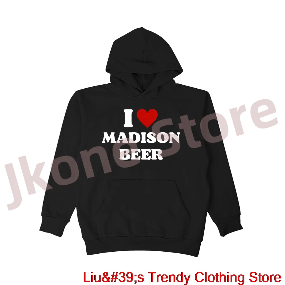 

I Love Madison Beer Hoodies The Spinnin Tour Merch Women Men Fashion Casual New Logo Sweatshirts