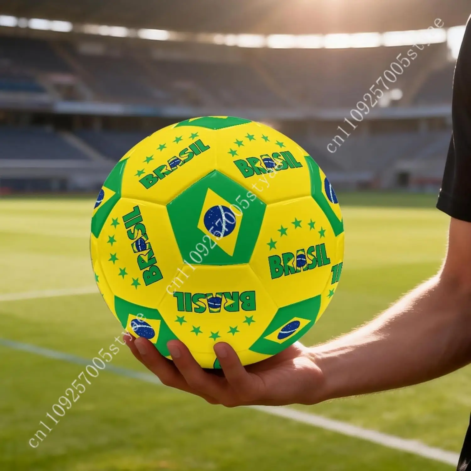 Brazil Flag Brazilian Soccer Ball Leather Football Light Sport Equipment Durable Soccer Balls for Indoor Outdoor Match Training