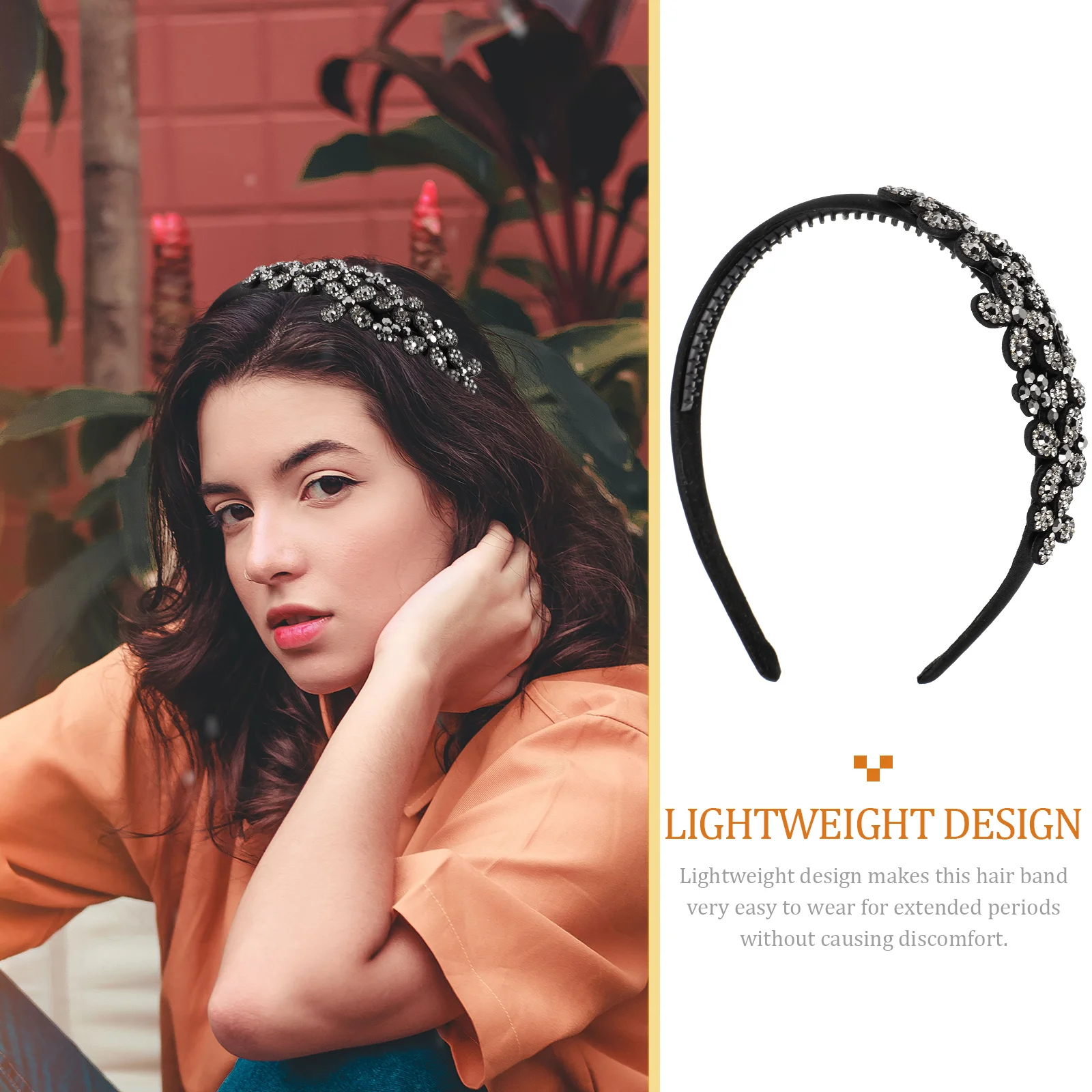 

Rhinestone Headband For Women Wide Band Elegant Hair Accessory Face Washing Hair Styling Daily Wear Spa Headbands