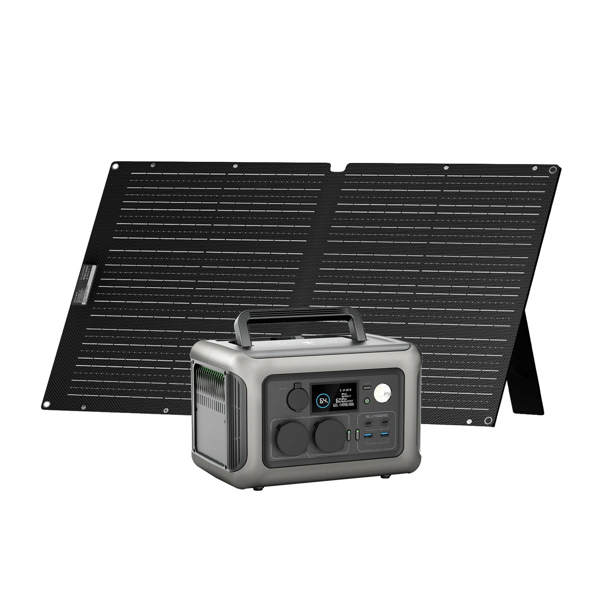 ALLPOWERS R600 zonnegenerator 299Wh 600W krachtcentrale en opvouwbaar zonnepaneel SE100 100W 2X100W zonnelader voor kamperen RV