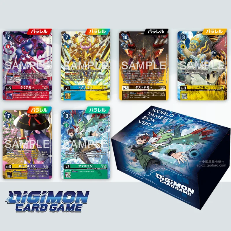 New BANDAI Digimon Card Game WORLD TAMER'S BOX Ver.1 / Ver.2  Japanese Edition DTCG Booster Set Anime Collectible Cards Gift Toy