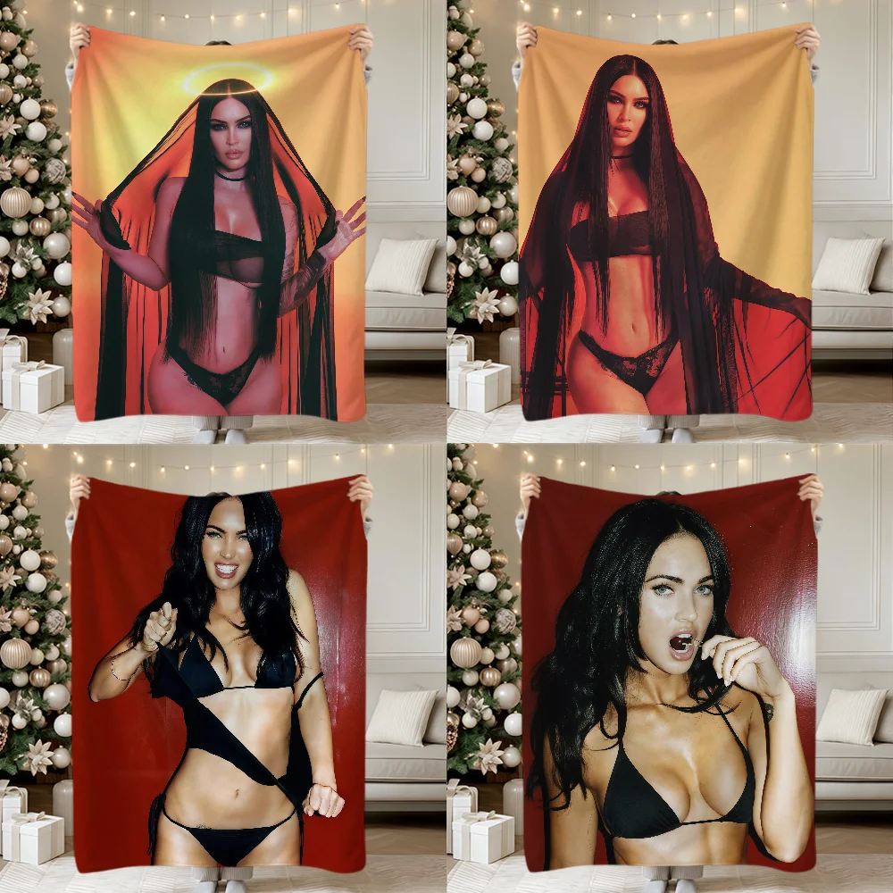 Actor Megan Fox Blanket Soft Warm Plush Blanket For Dorm Sofa Living Room Pet Hogar Bedroom Gift Nap Home Flannel