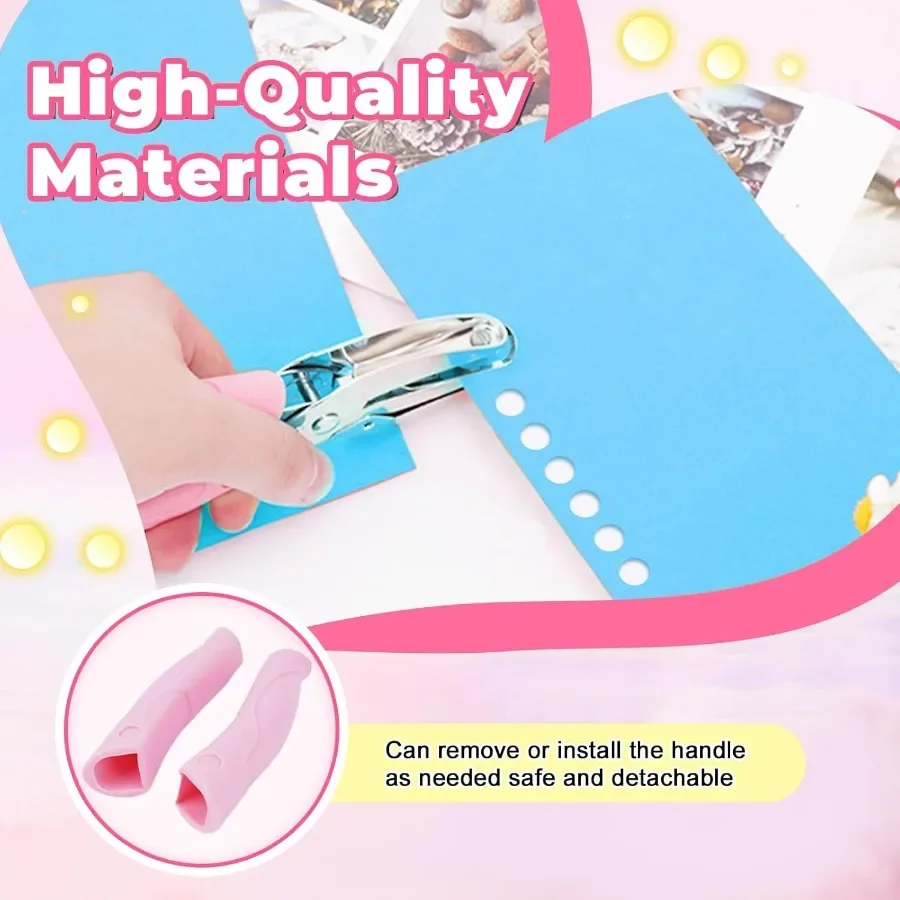 3 Pack Circle Single Hole Punches Small Hole Puncher for Crafting and DIY Projects Paper Punches Set with SoftHandled Design Id