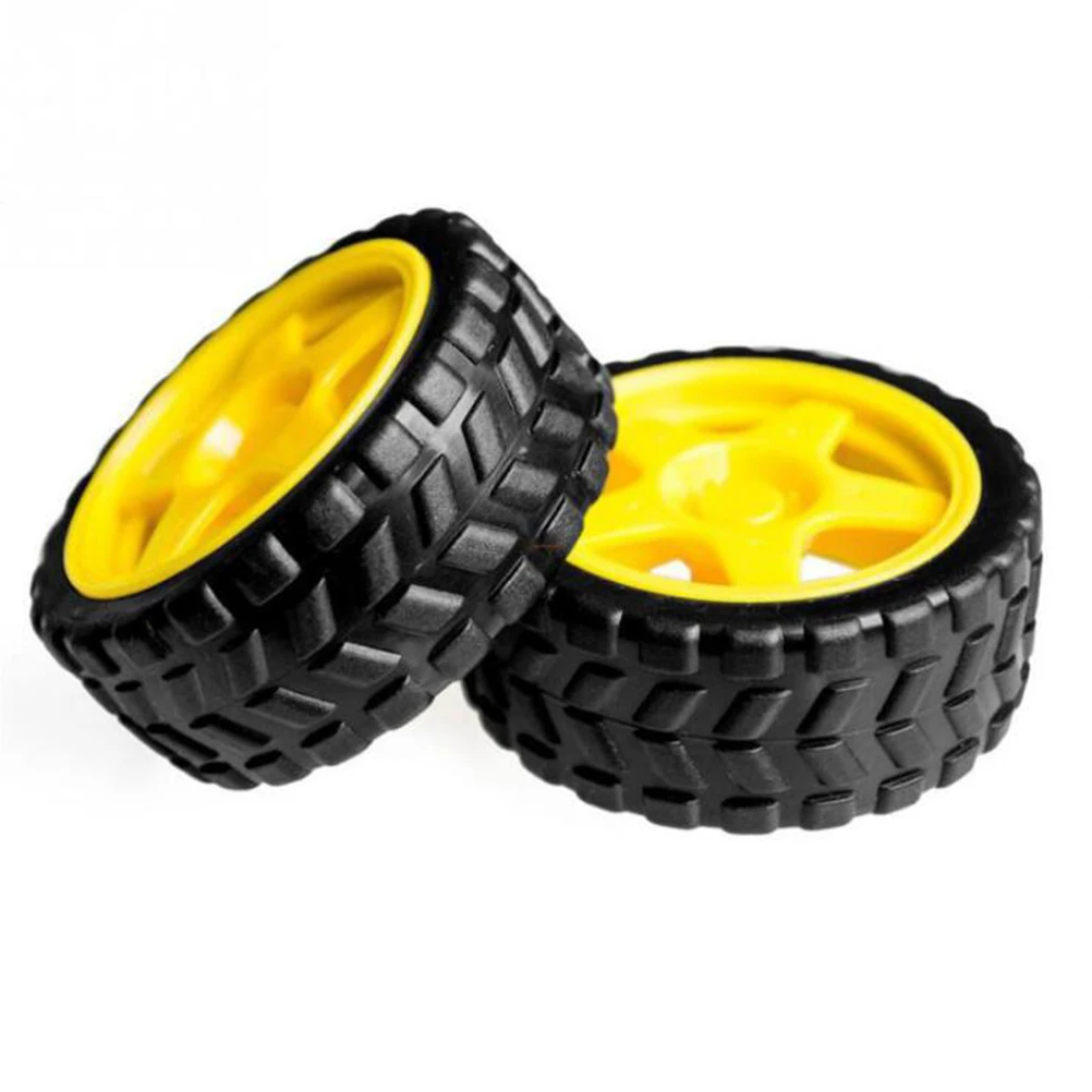 

8 Pcs Rubber Wheel Toy Cars Accessories Smart Robot Car Chassis Children Tire 360 Degrees Steering Motor Reduction Box