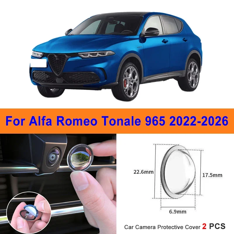 

360 Reverse Image Car Camera Cover Anti-Scratch PC Lens Protector Stickers For Alfa Romeo Tonale 965 2022-2026 2Pcs