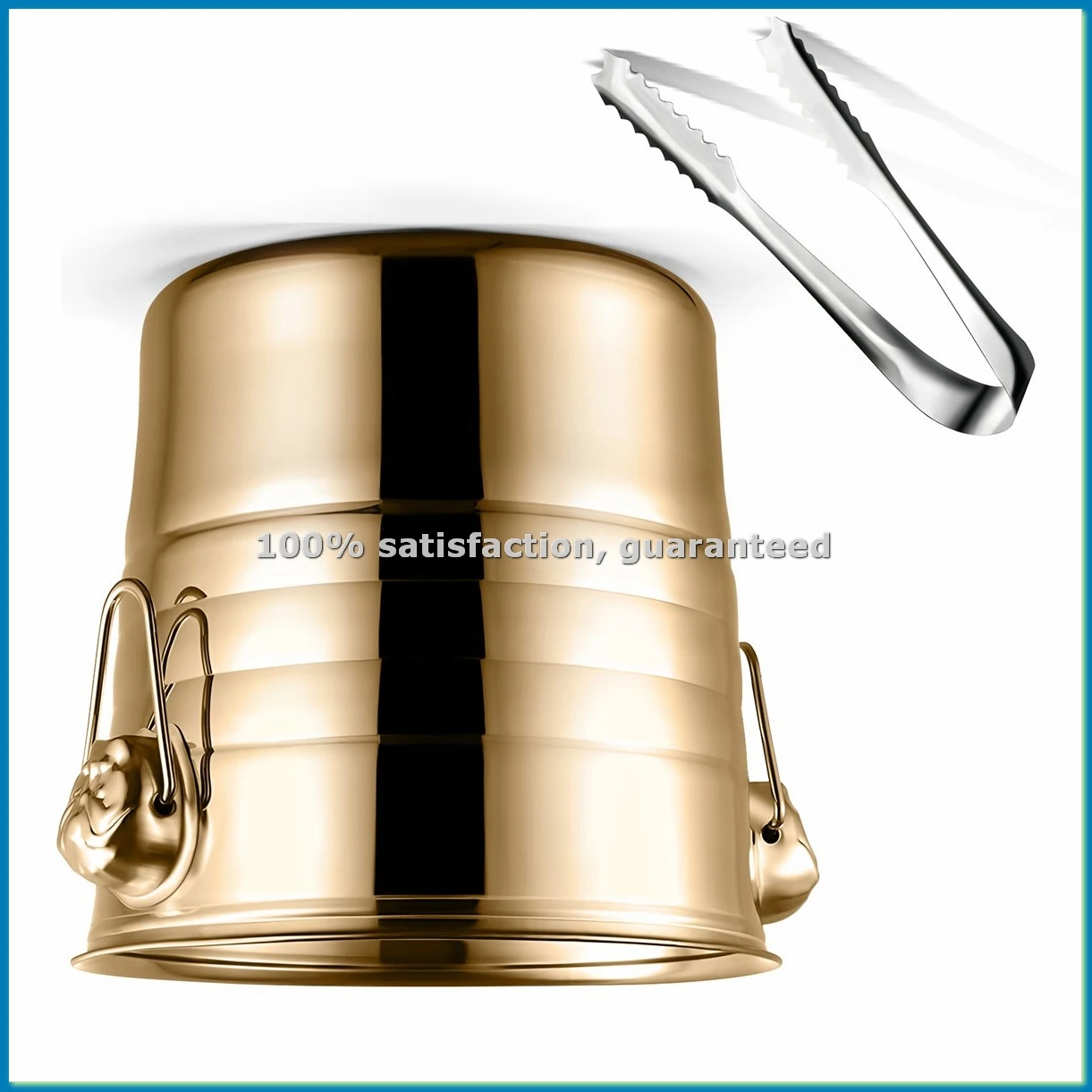 

1 шт. 3-литровое ведро для льда из нержавеющей стали с утолщенной крышкой (золотое) - ABWY