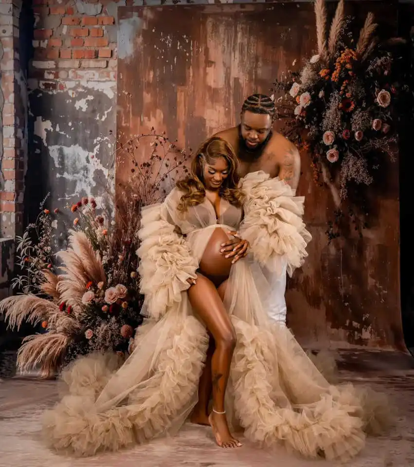 

Роскошный женский халат с аппликацией, кружевной халат с длинным рукавом и v-образным вырезом, женская вечерние пижамы, разделенные ночные рубашки по индивидуальному заказу