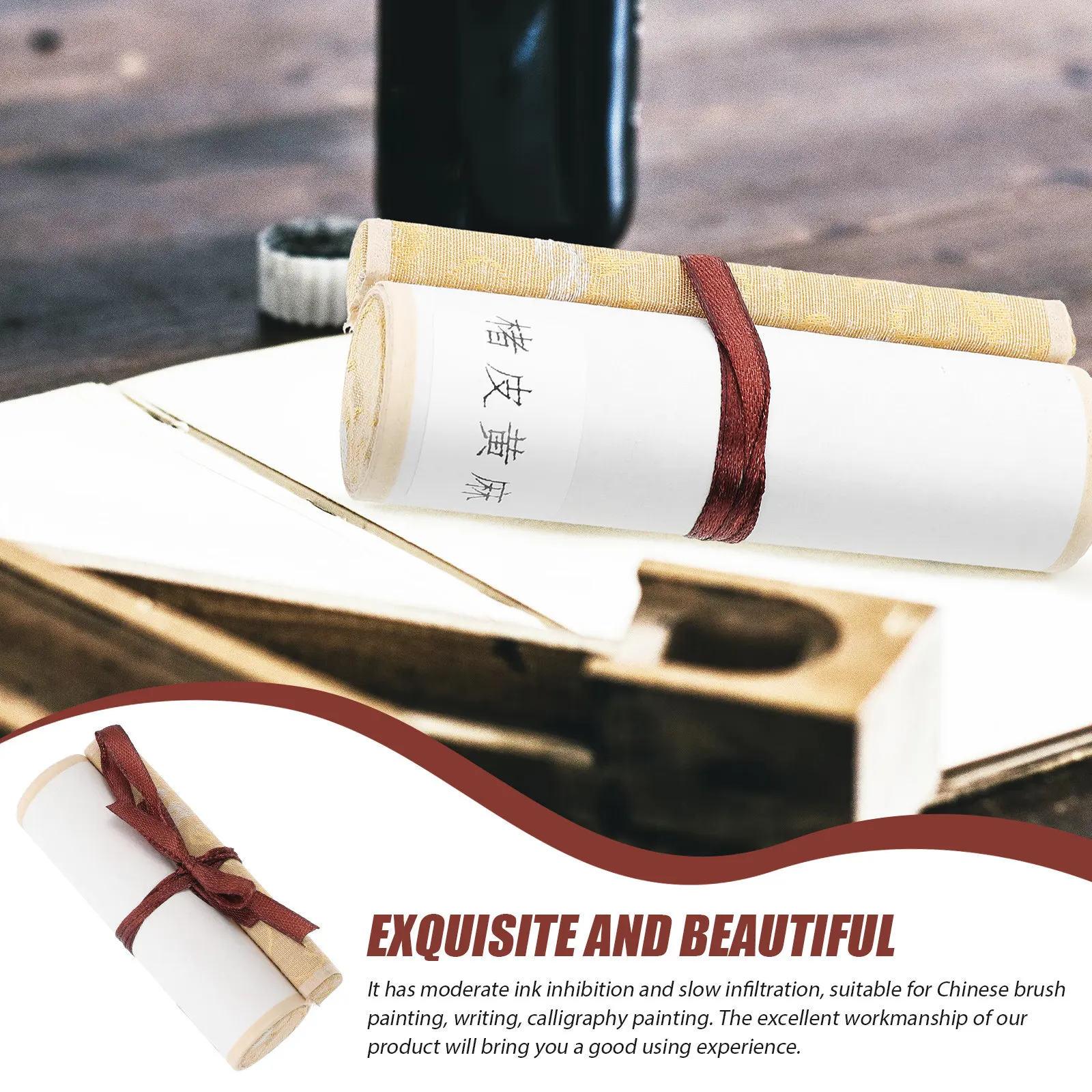 Authentic Blank Scroll for Chinese Painting Calligraphy Scroll Paper with Moderate Ink Inhibition Slow Infiltration Wall Decor