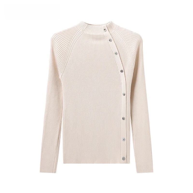 

JZZDEMM Women's Slim Fit Knitted Base irt f High Collar Pullover Long Sve Regular Length Faionable Inner Wear Top
