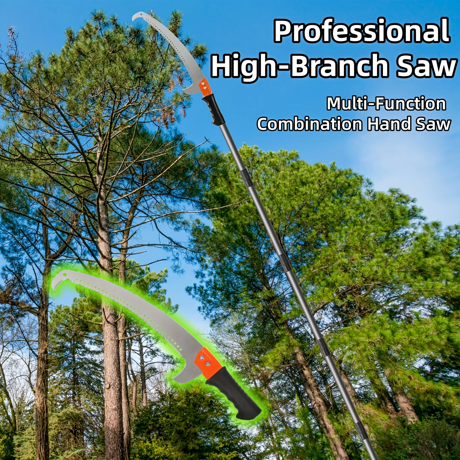 

Удлиненная пила с двойным крюком, многофункциональная садовая пила для обрезки, телескопическая пила для обрезки плодовых деревьев, садовый инструмент для обрезки.