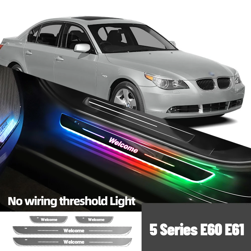 

For BMW 5 Series E60 E61 2003-2010 2008 2009 Car Door Sill Light Customized Logo LED Welcome Threshold Pedal Lamp Accessories