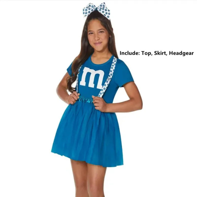 Full Set Girls' Cheerleading Costumes Children's Day Stage Performance Cheerleader Uniform Halloween Party Cosplay Fancy Dress