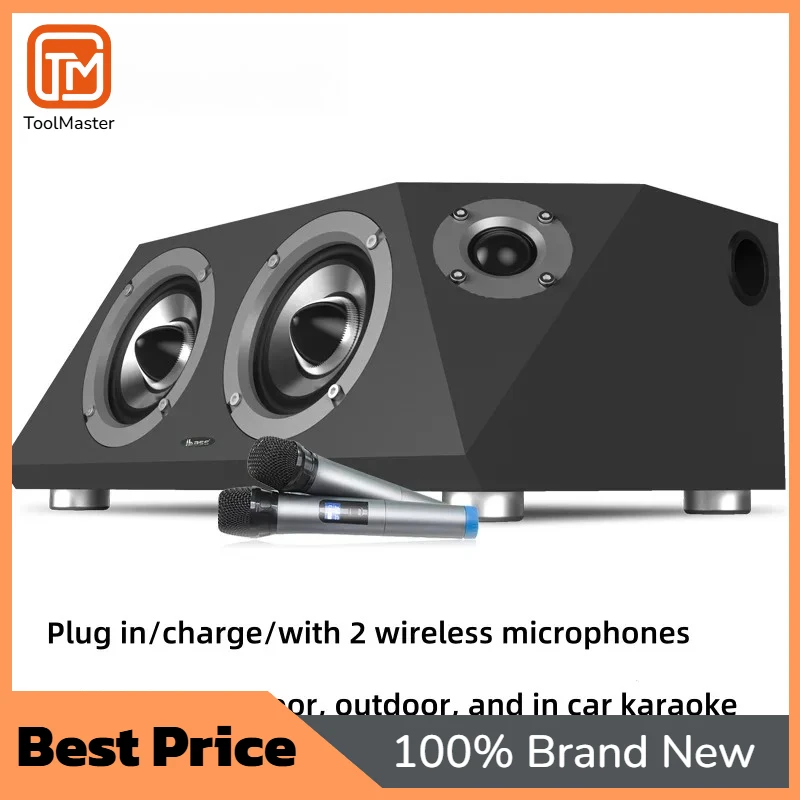 [Hot Sale]IBASS Wooden Subwoofer HIFI Bluetooth Speaker Channel 2.0 Sound Box Home Theater Computer Desktop System With Remote C