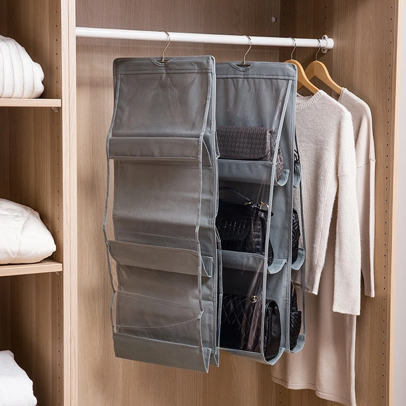 

For Wardrobe Closet Transparent Storage Bag Door Wall Clear Sundry Shoe Bag with Hanger Pouch Bag Dustproof Hanging Organizer