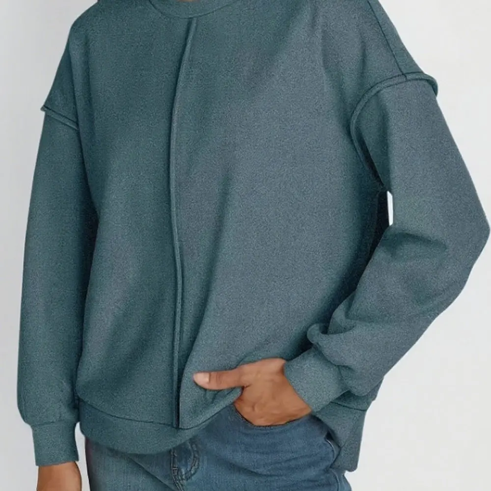 المرأة الخريف الجديدة المكشوفة البلوز عارضة فضفاض البلوز تريكو النمط الأوروبي الأمريكي بواسطة Shiyin on