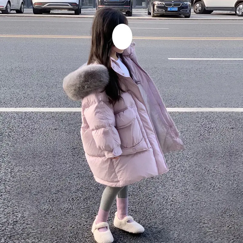 Girl Winter Jacket Kids Girls Coat Fashion Warm Hooded Clothes Jacket Children Outerwear Clothing 4-12 Years Teenage Kids Parkas