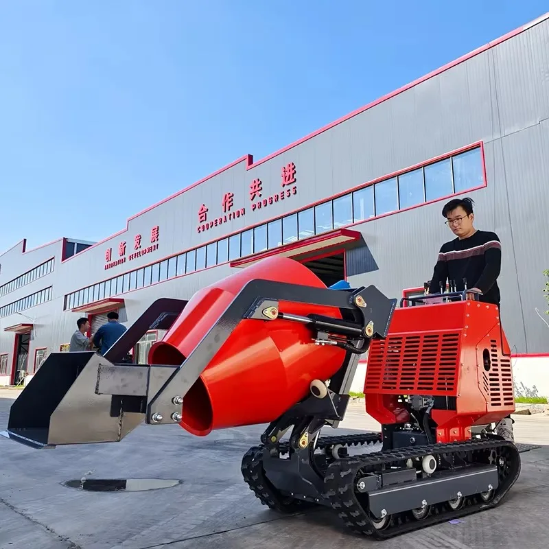 

YG Customized 750kg Mini Concrete Mixer Dumper Pump Motor Hydrostatic Track Drive System High Efficiency For Farm Household Use