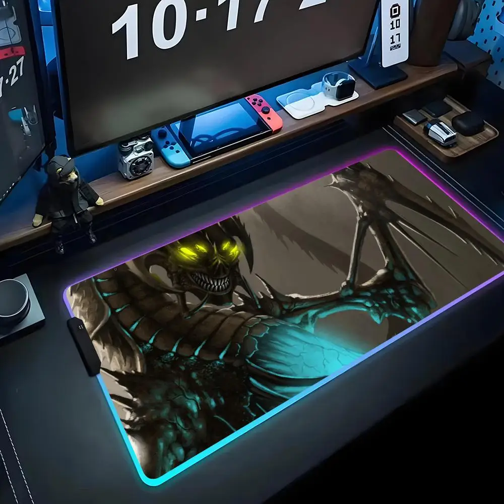 

monster Mouse Pad RGB Gaming Mousepad Big LED Pad PC Desk Mat Luminous Mouse Pad Large Keyboard Mats Table Rug With Backlit