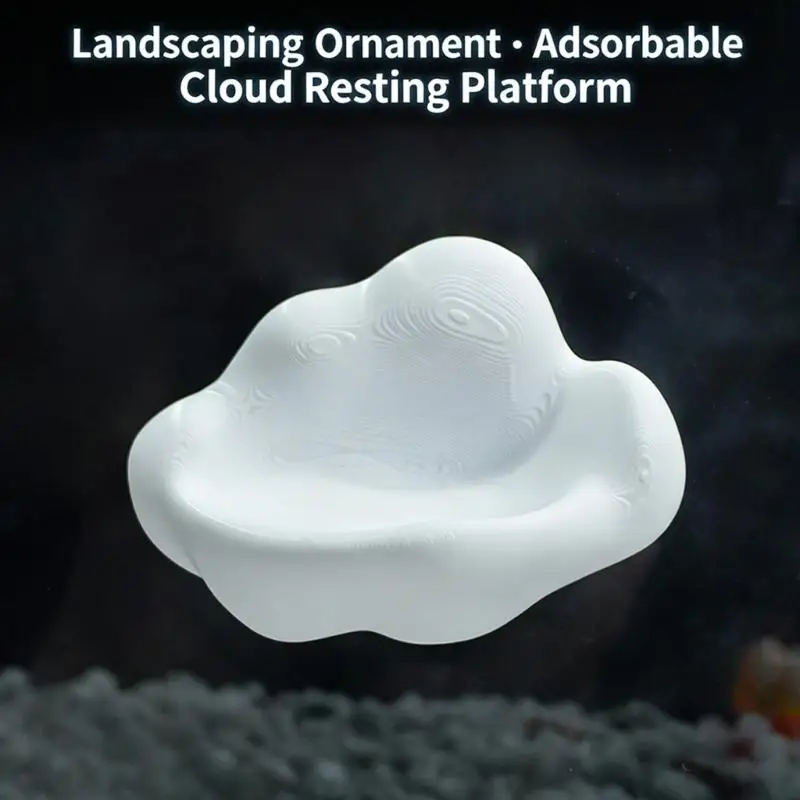 E8BD Artificial 3D Print Decorative Fish Bed Resting Cloud Ornaments Landscaping