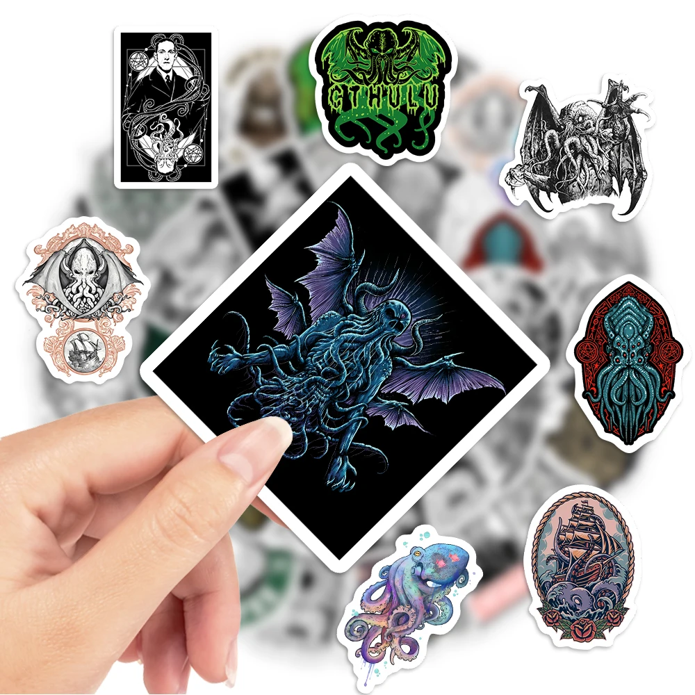 Horror Cthulhu Stickers Classic Mythos DIY for Laptop Skateboard Luggage Water Cup Bike Motorcycle Fridge Phone Waterproof PVC