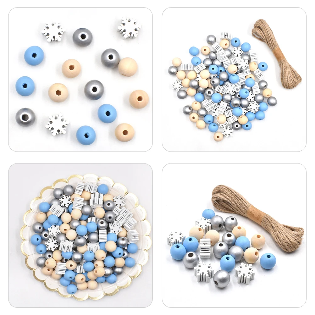 

DIY Beaded Accessories Ornament Beads Bracelet Making Supplies Wood for Crafts Necklace Round