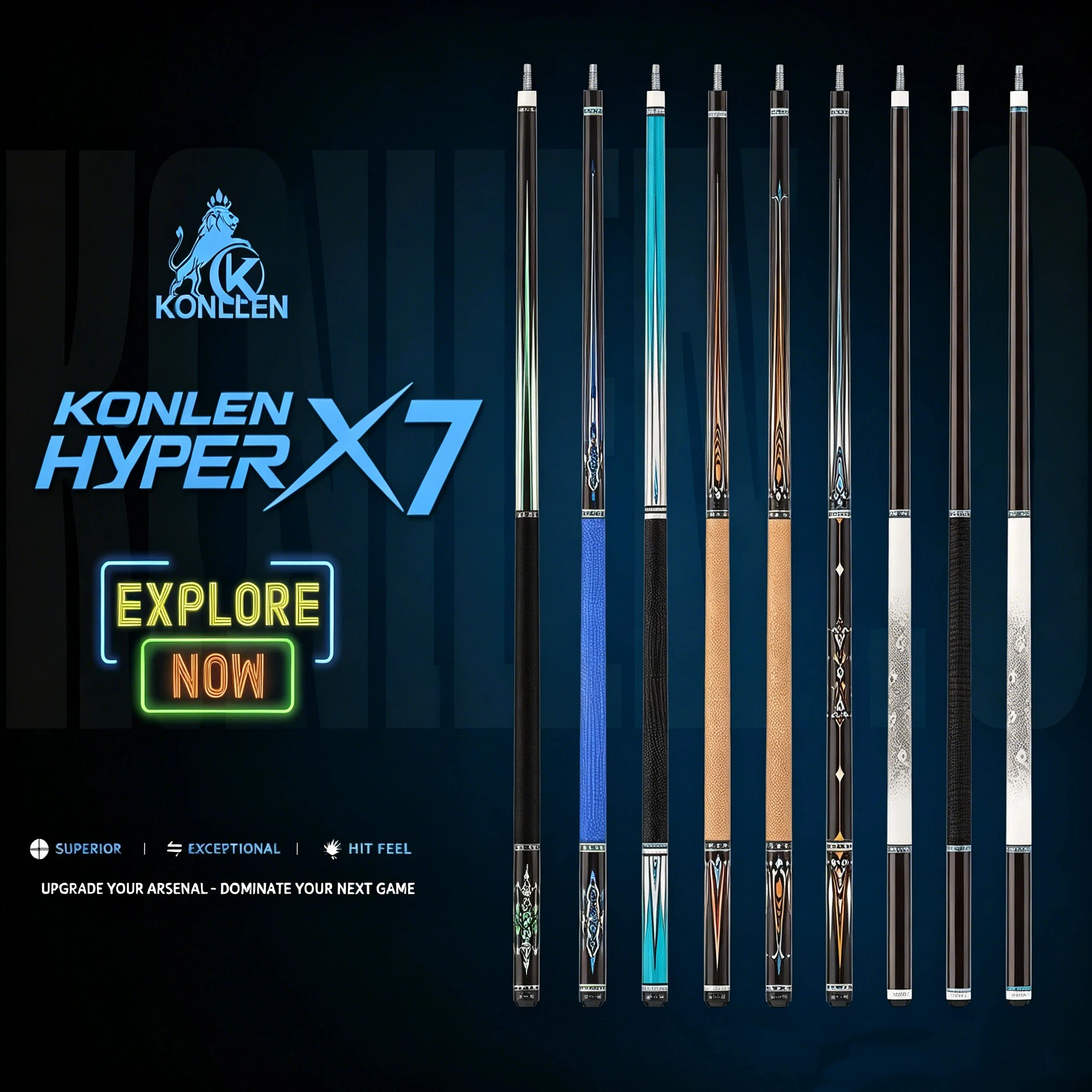 KONLLEN Carbon Fiber Pool Cue 2.0 – 58