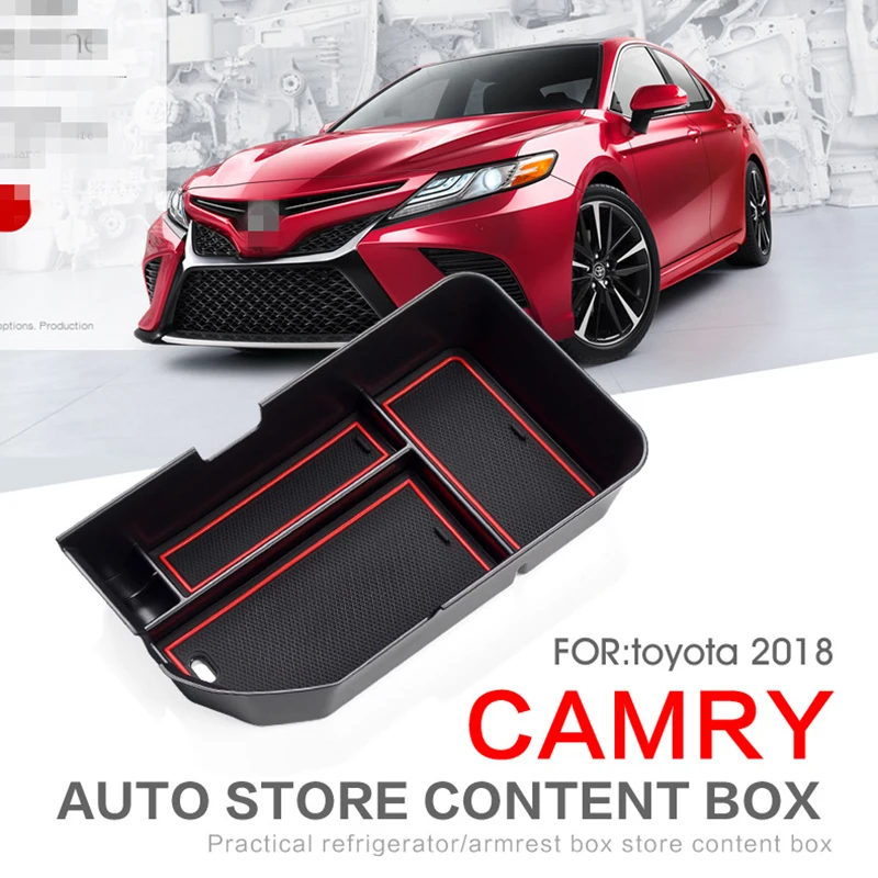 

Центральный подлокотник автомобильной консоли, коробка для хранения для Toyota Camry 2018 - 2023 LHD, центральный органайзер для хранения, контейнер, лоток, аксессуары