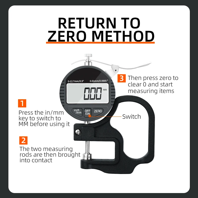 Get The App Micrometer Digital 0.01mm Micron Thickness Gauge Meter Price Caliper Width Measurement Micrometer For Fabric