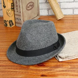 Men's pure wool green middle-aged and elderly top hat autumn and winter warm outdoor British jazz hat