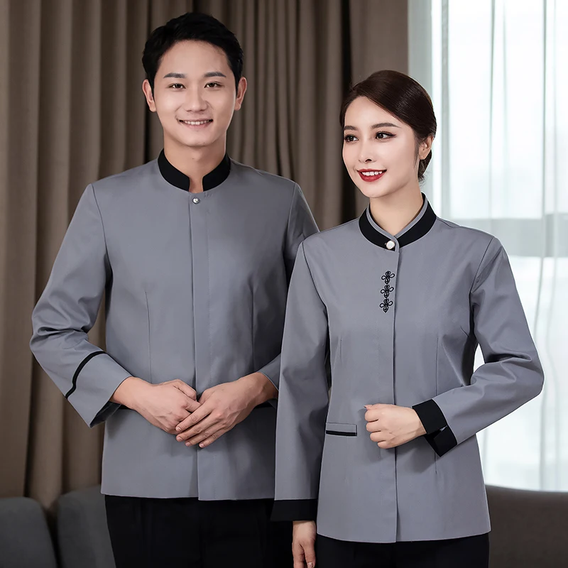 Dames Schoonmaakwerk Uniformen Met Lange Mouwen Hotel Kostuum Huishoudelijke Ober Kleding Vaatwasser Huishoudelijke Service Cafe Outfit