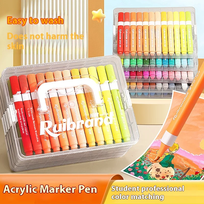 

120 Colors Art Markers Soft Tip Washable Acrylic Marker Pens For Painting DIY Stone Glass Wood Art Stationery School Supplies