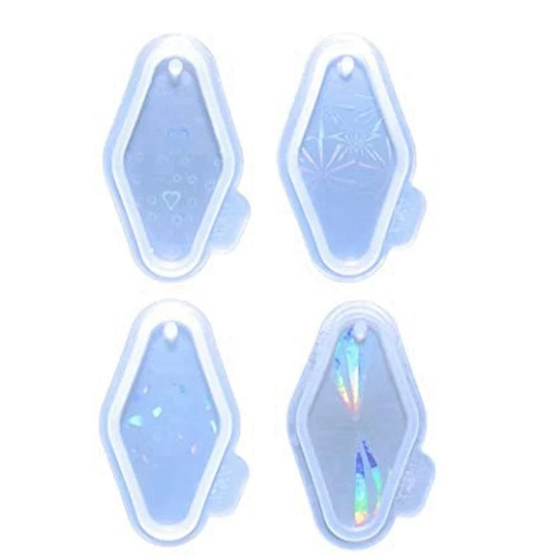 

Silicone Resin Mold Rainbow Light Effect Resin Silicone Mold Diamond Pendant Mold DIY Jewelry Crafts Keychain Mold