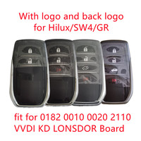 Smart Card Car Key Shell Fob Fit For HILUX SW4 INOVA FORTUNER LandCruiser GR 0010 0182 0020 2110 KD/VVDI Board Key Remote Shell