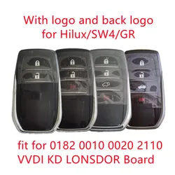 Smart Card Car Key Shell Fob Fit For HILUX SW4 INOVA FORTUNER LandCruiser GR 0010 0182 0020 2110 KD/VVDI Board Key Remote Shell