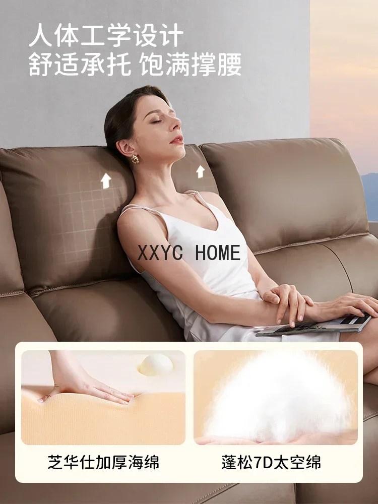 

Электрический диван TAO Light Luxury из черной кожи, с функцией электропривода, из натуральной кожи первого слоя, для гостиной