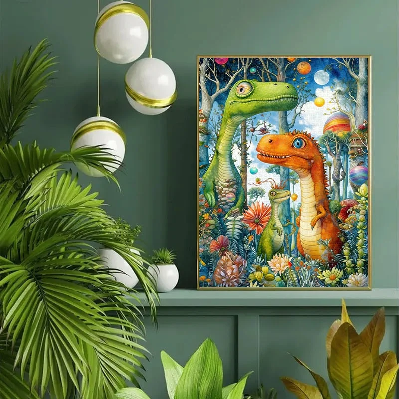 1000pcs Dinosaur Forest Puzzle Suitable for s & Families - Challenging Portable DIY, Stress-Relieving, Educational Assembly, P