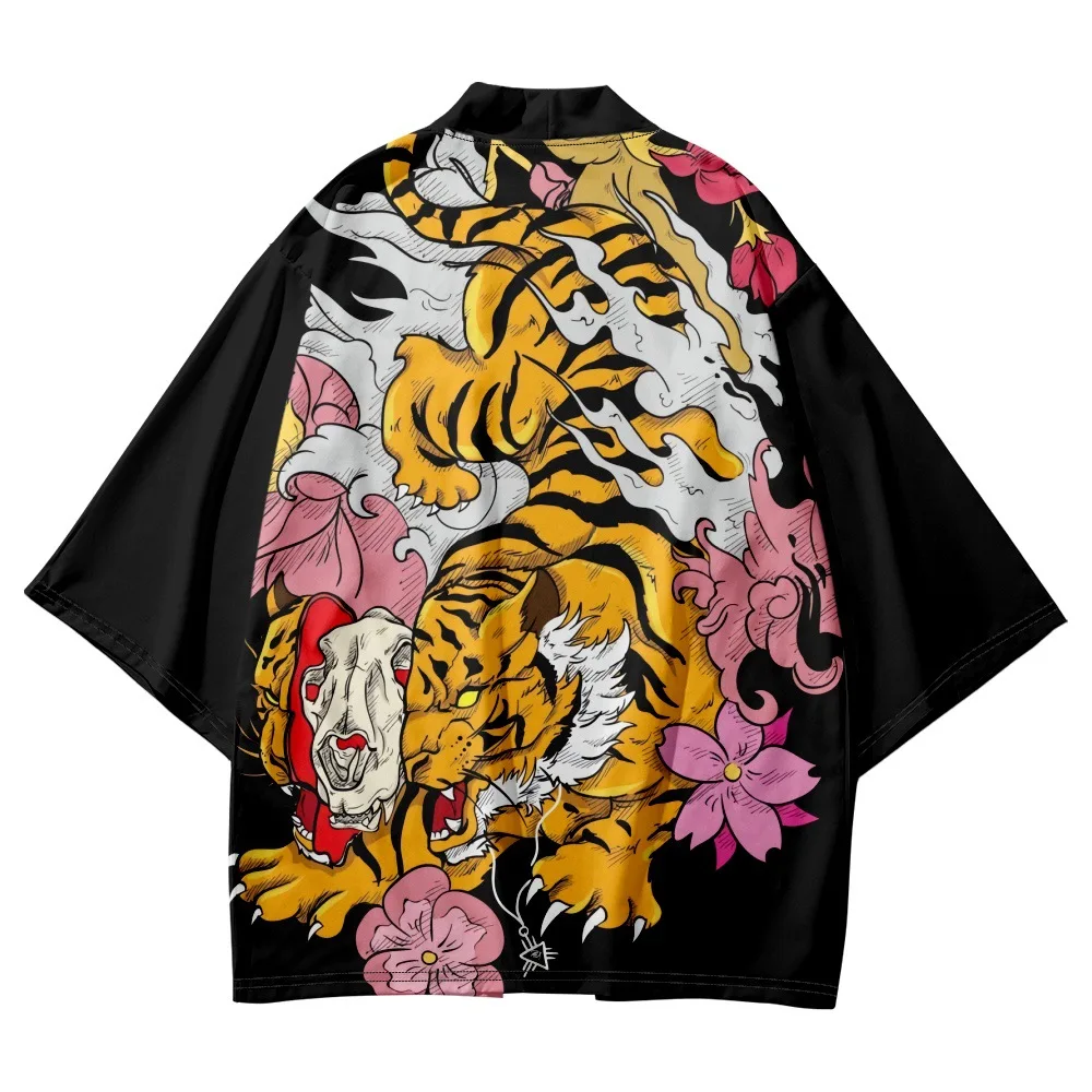 

Japanese Streetwear Cardigan Women Men Harajuku Haori Kimono Cosplay Top Shirts Beach Yukata Tao Robe Plus Size XXXL 6XL 5XL 4XL