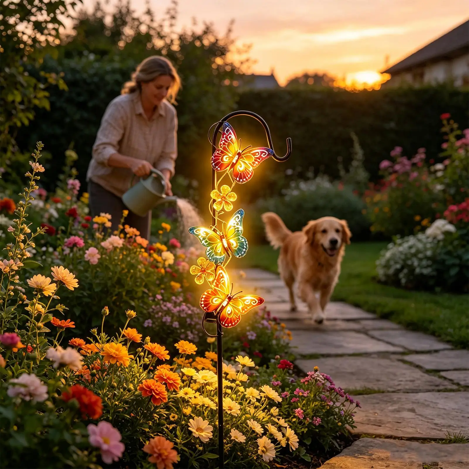 Solar Lights Outdoor Butterfly Design Landscape Waterproof Lawn Lamp Solar Garden Lights Outdoor For Pathway Outside Lawn Patio