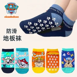 4Pairs Genuine Paw Patrol Kids Cotton Socks Non Slip Boy Cute Cartoon Socks Chase Marshall Rubble for Children Baby Indoor Socks