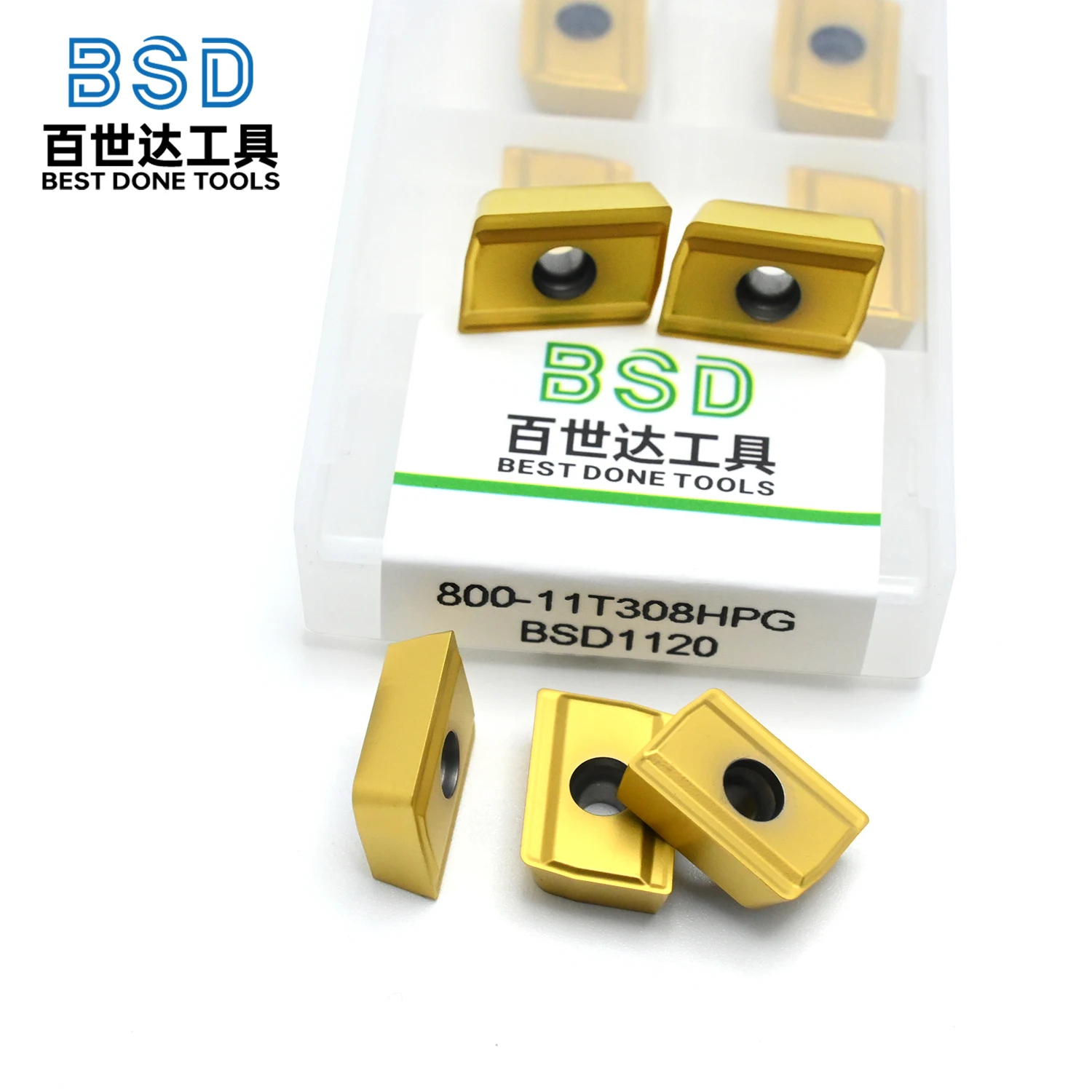 

CNC Milling Inserts 800-11T308HPG Carbide Cutting Tools for Metal Processing BSD1120 Grade Milling Cutter Blades