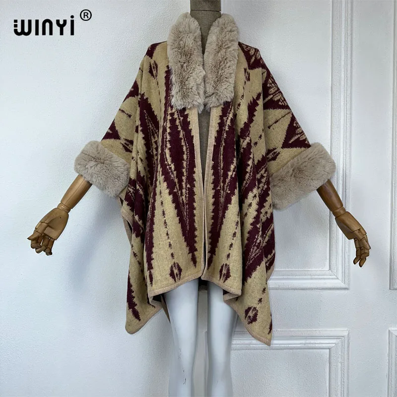 WINYI new 2023 Christmas winter coat for women Africa OverCoat Thick Warm fashion cardigan maxi dress jackets outerwears