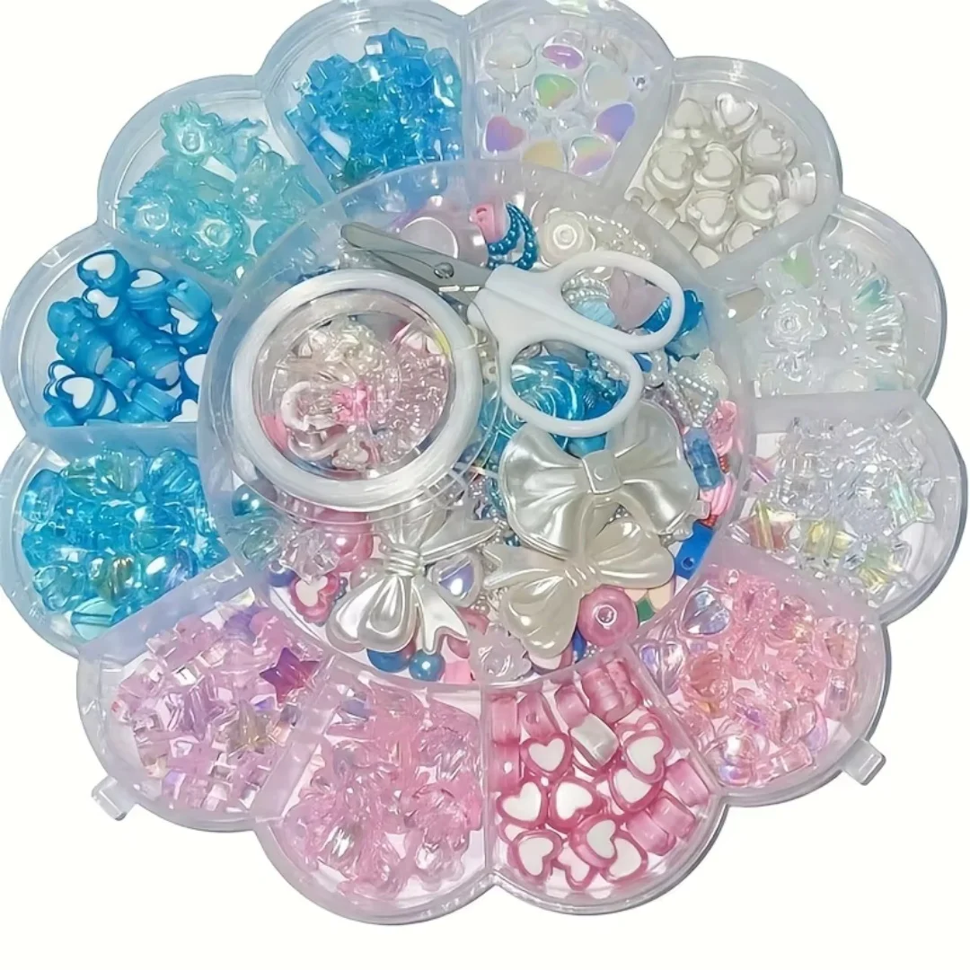 13 Gitter mit 0,6-2,6 Zentimeter großen, farblich gemischten Acrylperlen, DIY-Herstellung von Armbändern, Halsketten, Ringen usw. – Detail 10