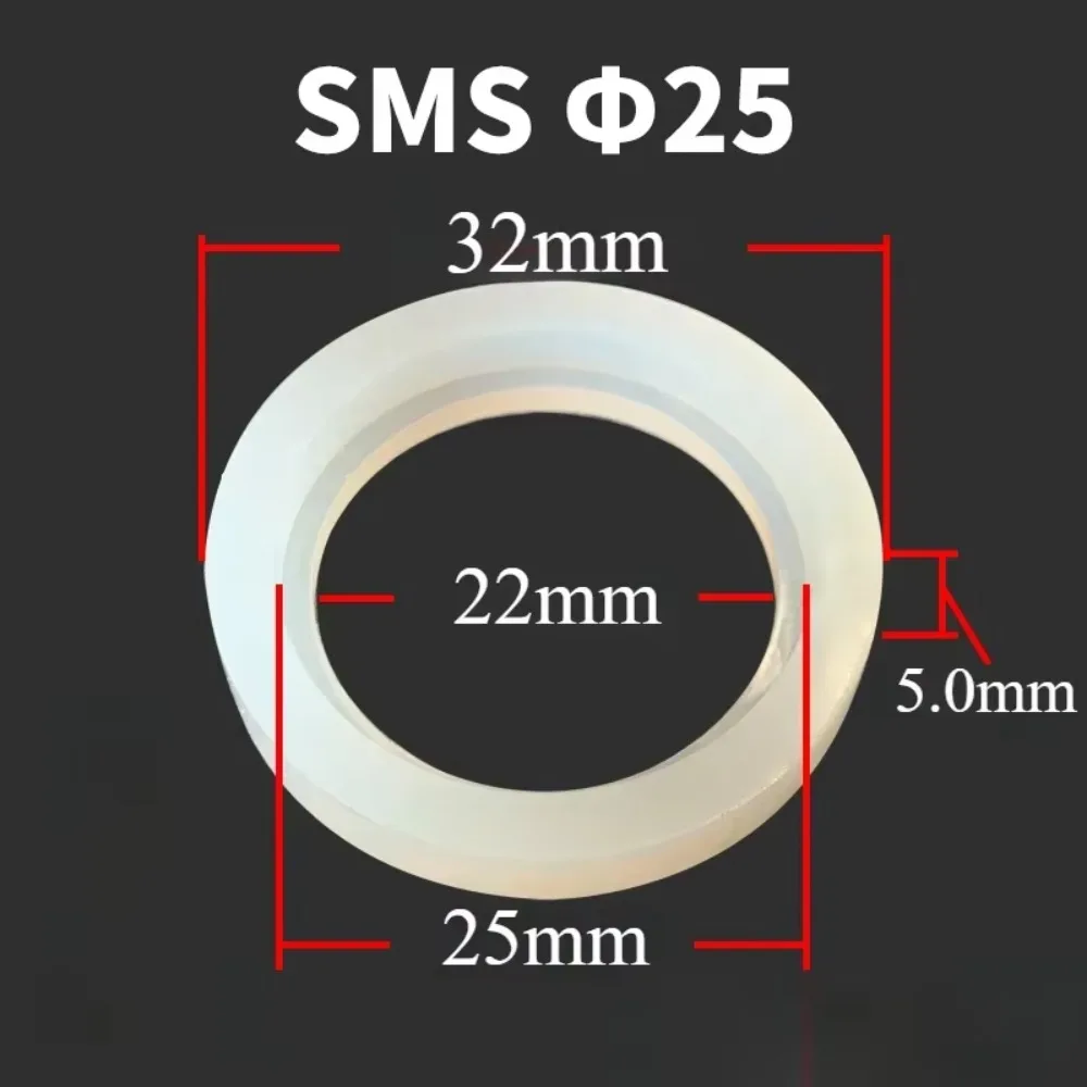 19mm 25mm 32mm 38mm 51mm 159mm SMS silicone rubber joint sealing ring white union gasket sanitary grade union gasket