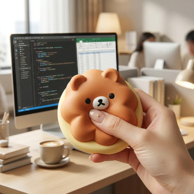 Rilakkuma Pudding Squishy Soft Cream Mud Feel Silicone Slow Rising Stress Relief Squeeze Toy Lovely Gift For Children Teens Fans