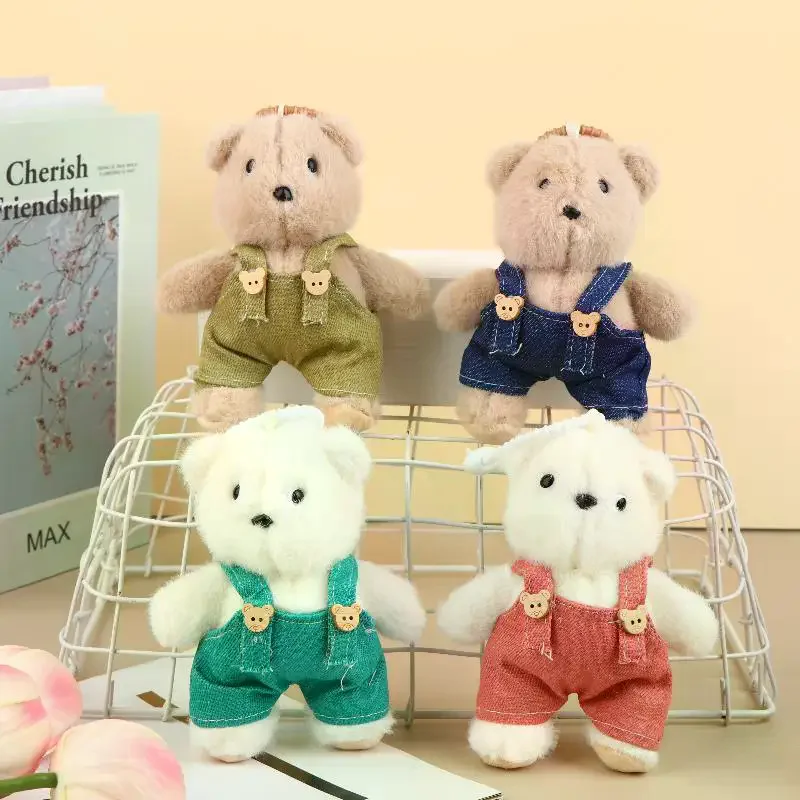 

Милый комбинезон, медведь, плюшевый кулон, пара, подвесные аксессуары, сумка с мультяшным медведем, очаровательный декор, подарок