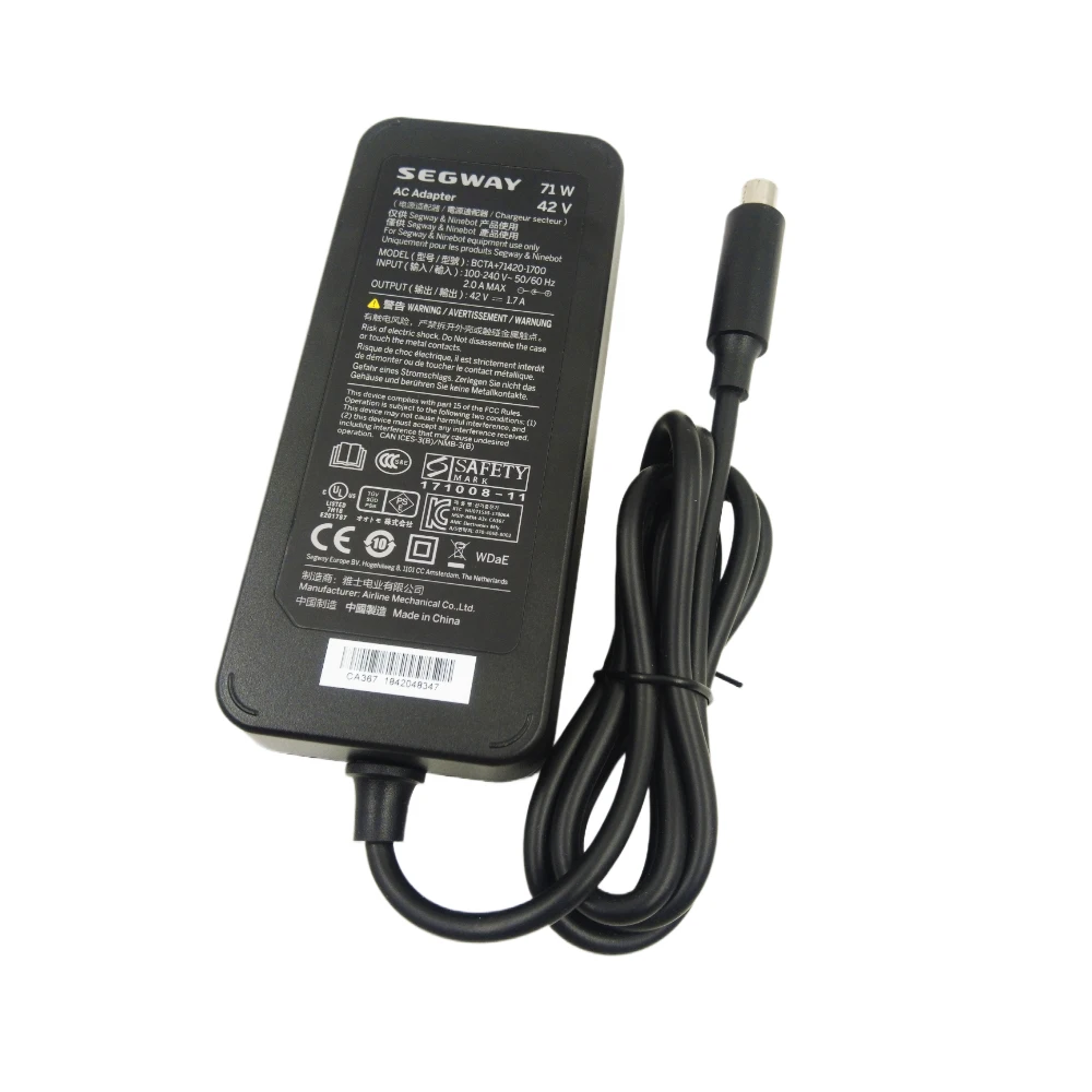 Original Segway 42V 1.7A Charger For Ninebot ES2 ES4 E22 G30LP T15 F30 F40 F2 D28 D38 For Xiaomi M365/Pro Electric Scooter Parts