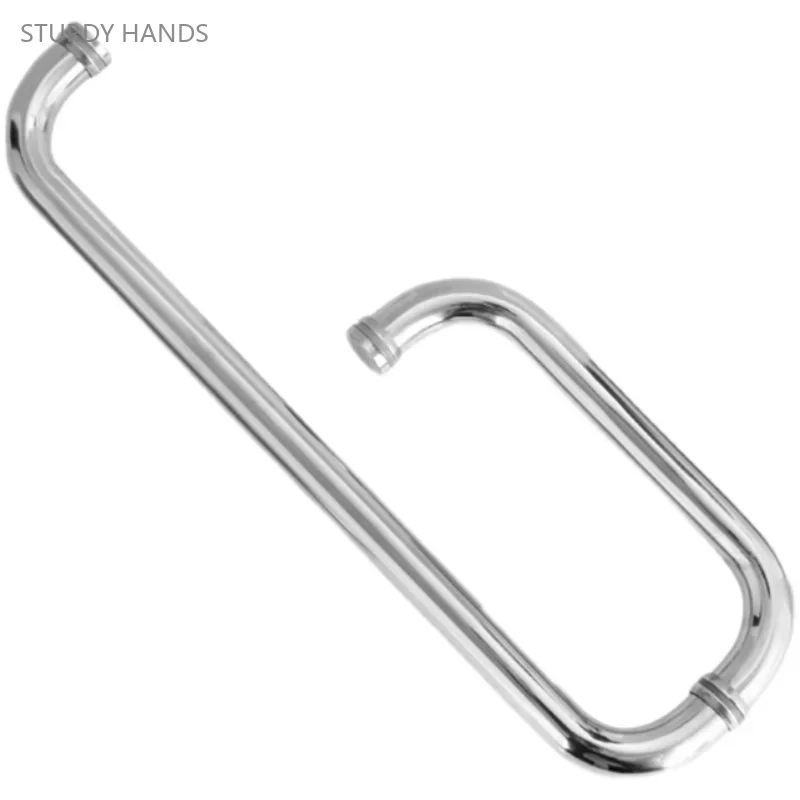 

1 set of 304 stainless steel glass door handles, modern and simple shower room bathroom sliding door handrails