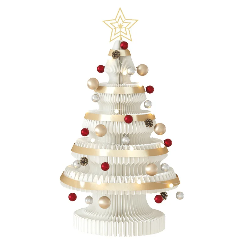 Christmas tree foldable shopping mall home desktop store atmosphere Christmas decorations